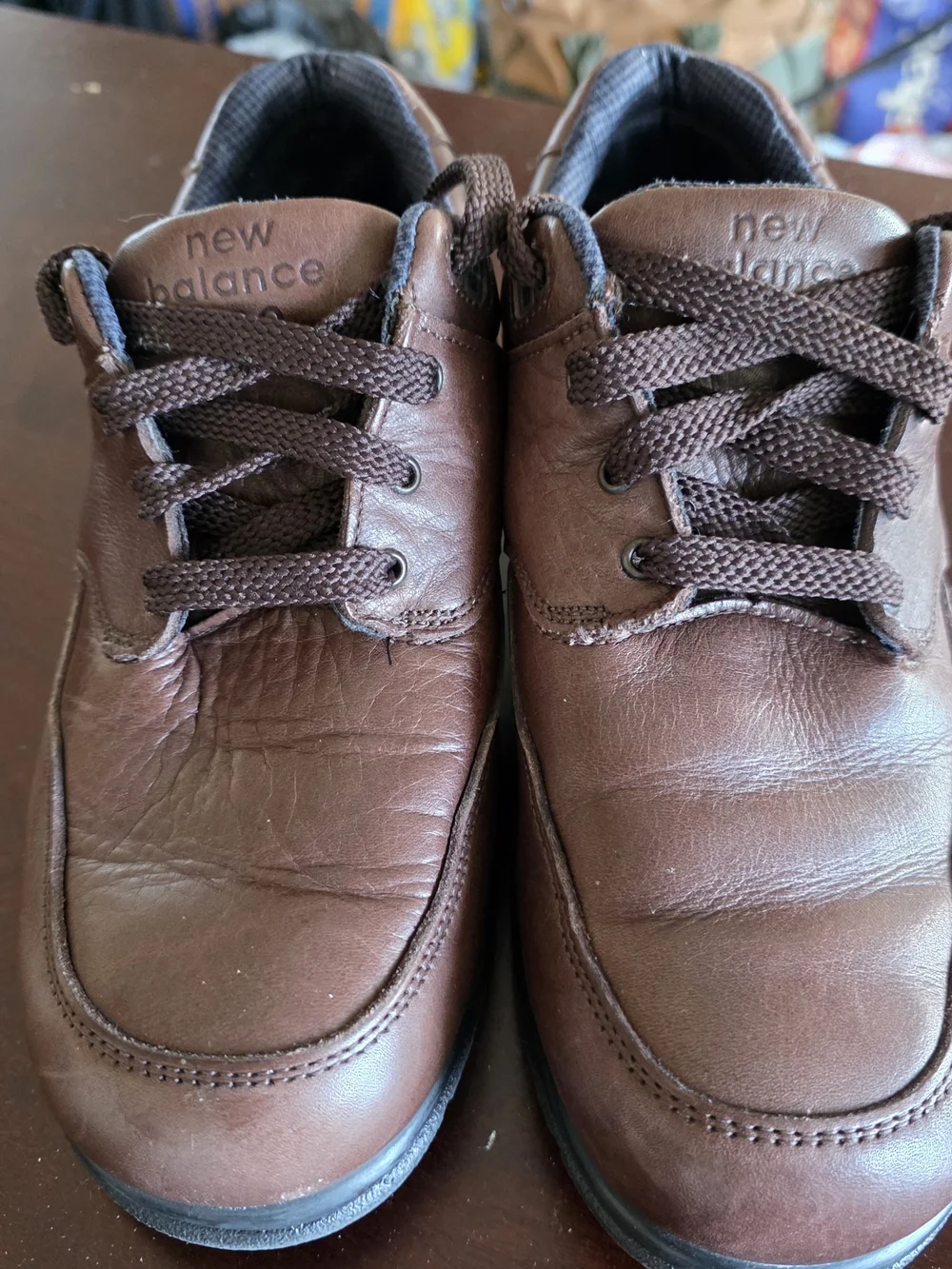 New Balance Brown Leather Lace-Up Oxford Shoes Size 7 2E